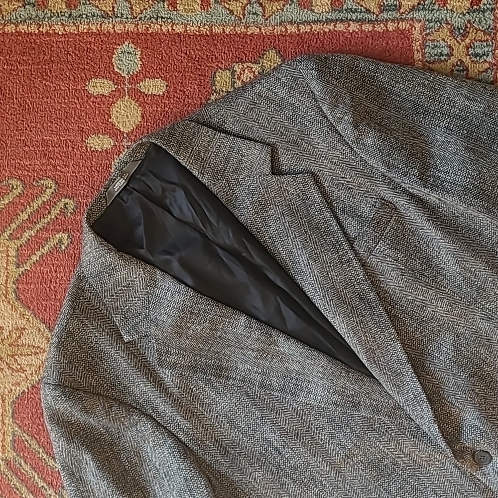 VINTAGE HERRINGBONE TEXTURED SPORT COAT BLAZER